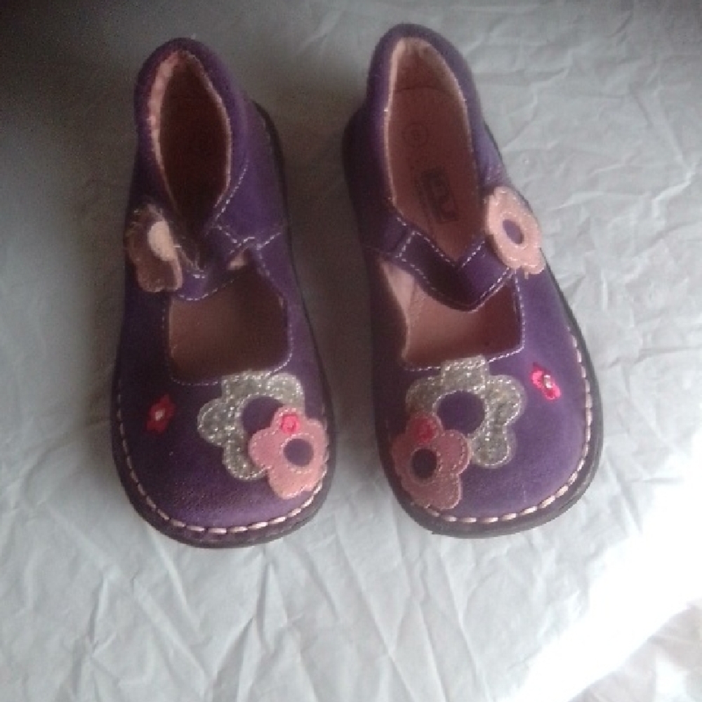 L.A UNDERGROUN Purple Kids Shoes with Floral Design